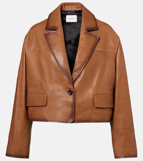 Cropped leather jacket