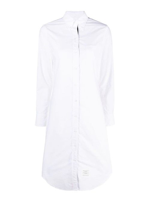 Logo-patch cotton shirtdress