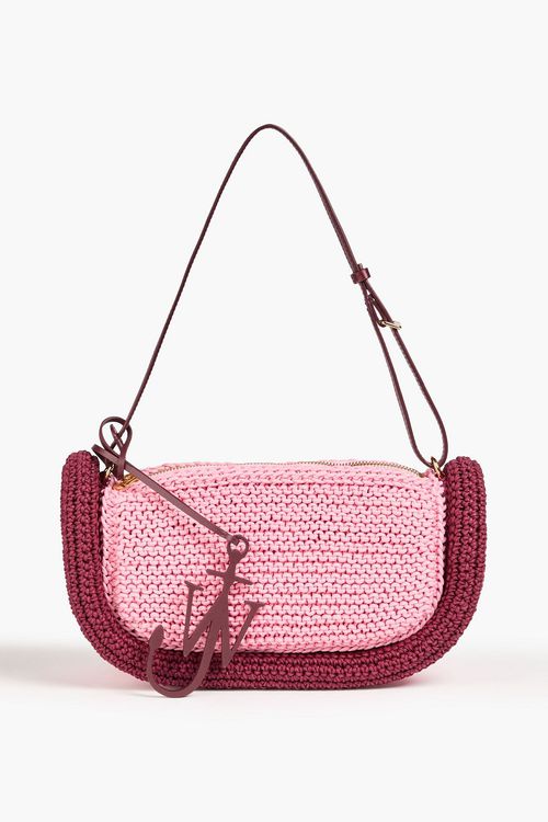 Two-tone crochet shoulder bag