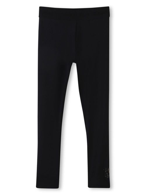 Elasticated-waistband leggings - Black