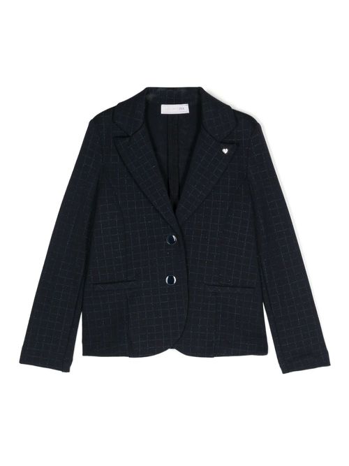 Glittered-check single-breasted blazer - Blue
