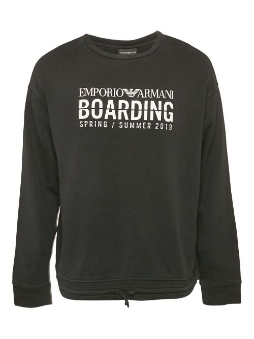 Boarding-print sweatshirt - Black