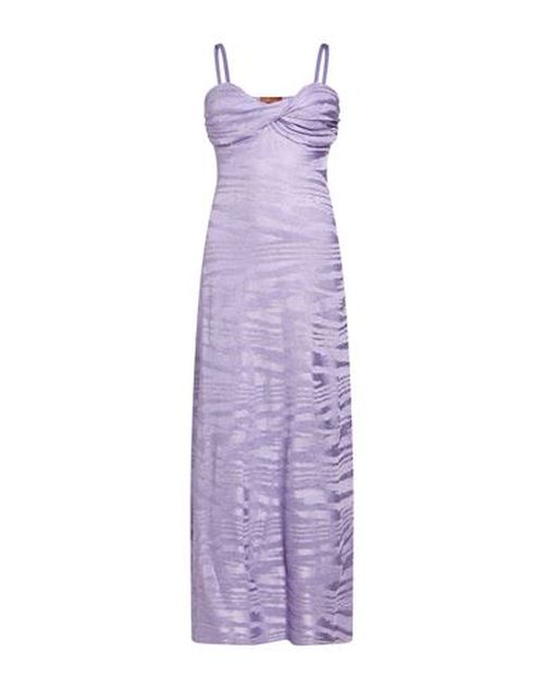 Woman Maxi dress Lilac Size 4 Viscose, Metal