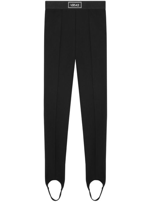 Logo-waistband leggings - Black