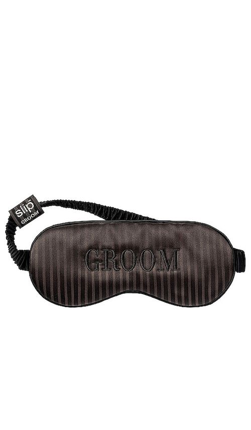 Slip Groom Pure Silk Sleep Mask Bridal Collection in Black