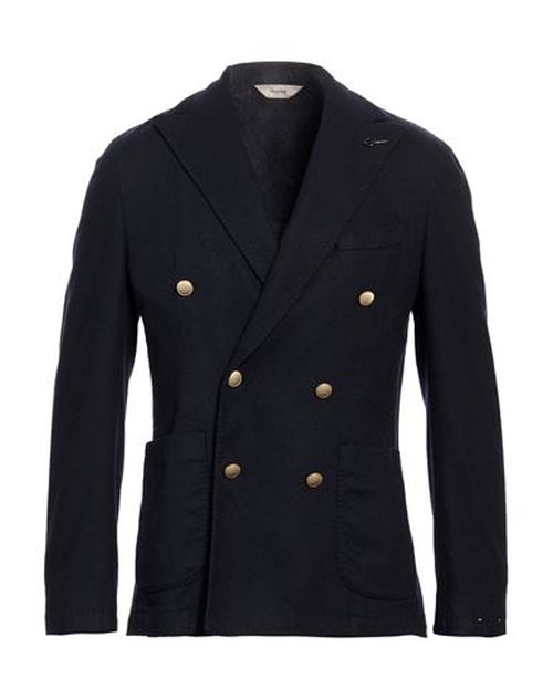 Man Blazer Midnight blue Size 38 Virgin Wool, Polyamide, Elastane