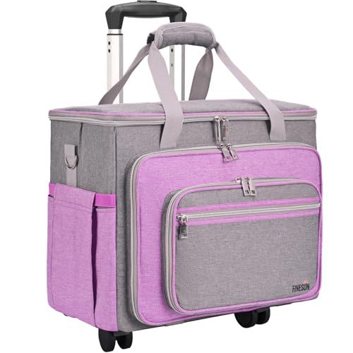FINESUN Rolling Teacher Bag with Detachable Dolly Multifunctional Rolling Briefcase Wheeled Bag for Work