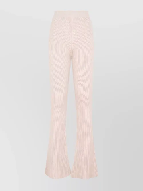 Peserico - flare knit rib wool pant