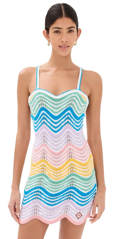 Wave Crochet Dress Gradient Wave