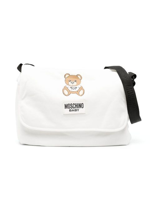 Teddy Bear padded changing bag - White