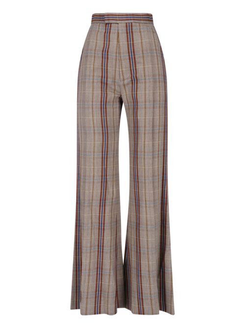 Women's Plaid Wide-Leg Trousers