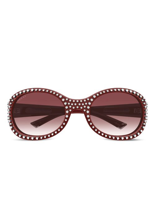 Gucci Eyewear 여성 GG2013S stud-embellished sunglasses - Red GG2013S