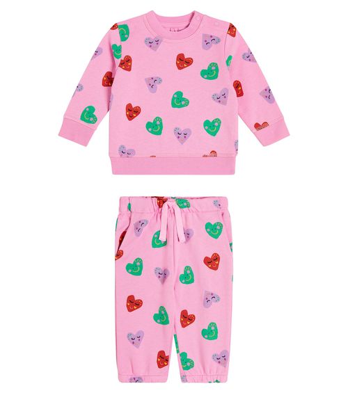 Baby printed cotton sweatshirt and sweatpants set