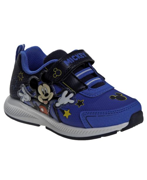 Little Boys Mickey Mouse Light Up Sneakers Flashing Lights Play Ready Comfort Fit Easy On/Off (Toddler 5-10/ 11-12)