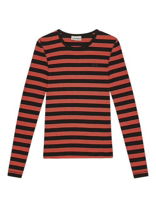 GANNI striped T-shirt - Orange