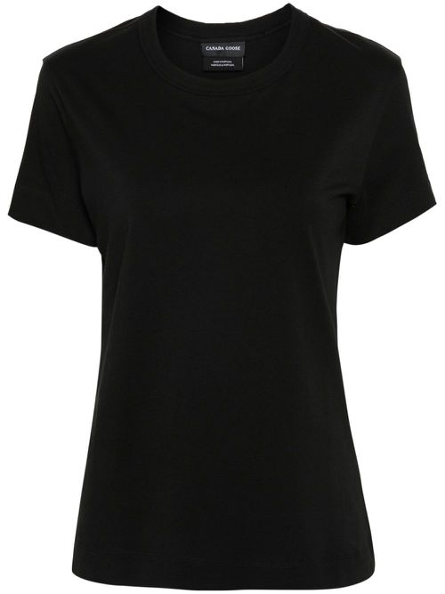 Logo-appliqué cotton T-shirt - Black