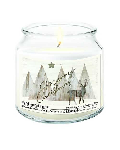 Merry Christmas Deer Candle