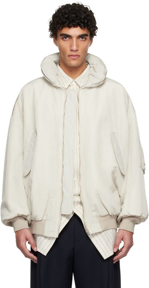 Off-White Crinkled Bomber Jacket