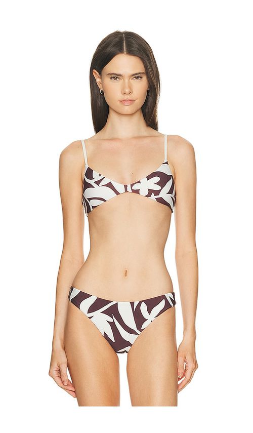 MIKOH Aster Bikini Top in Brown. - M also in L
