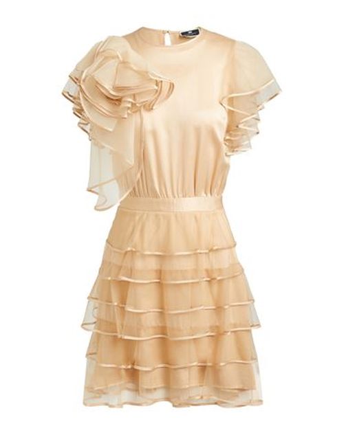 Elisabetta Franchi Woman Mini dress Sand Size 2 Silk, Polyamide