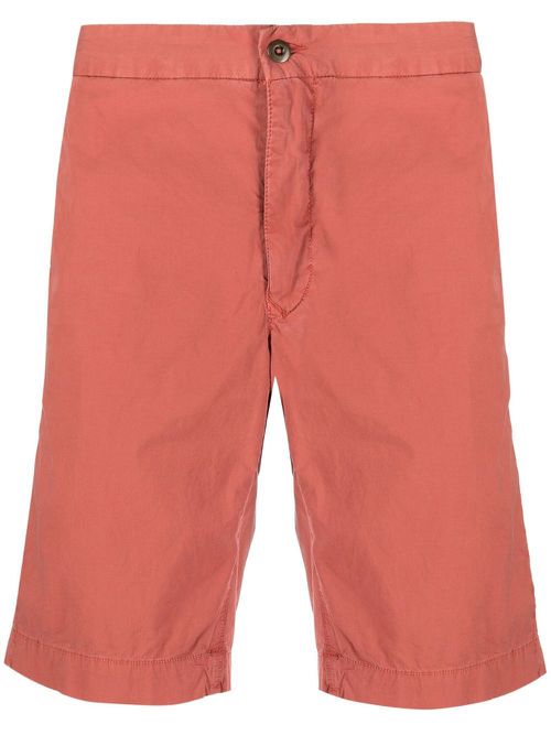Knee-length chino shorts - Red