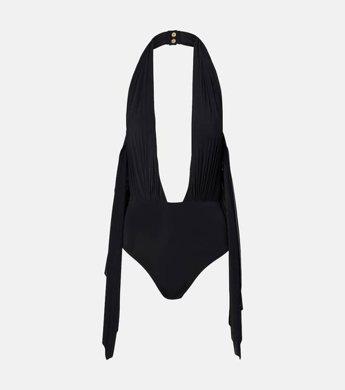 Draped halterneck swimsuit