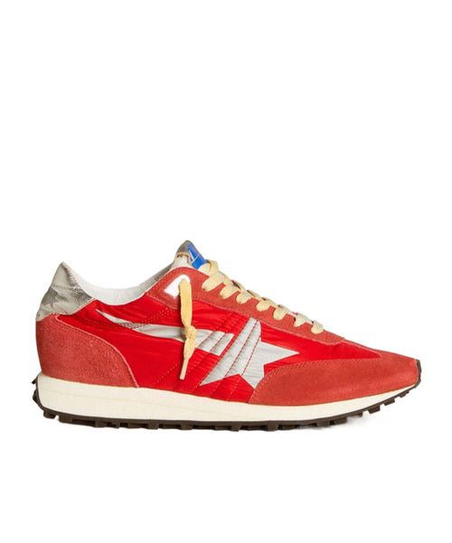 Star Laminated Lace-Up Sneakers