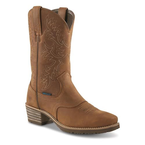 ARIAT BMVY9 Mens Deep Water Western Boot Distressed Black Piraruci/Ancient Black