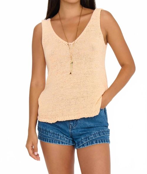 Carefree V-Neck Tank Top In Peach