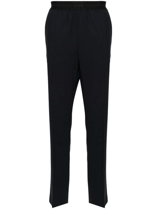 Logo-waistband tailored trousers - Blue
