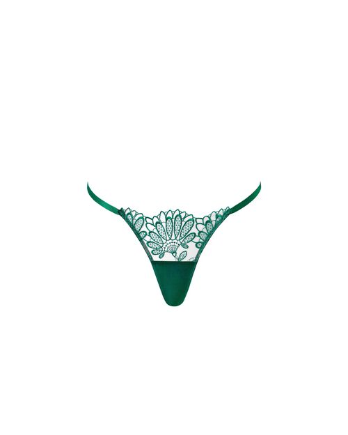 Bluebella Amaris Sheer Floral Thong Green