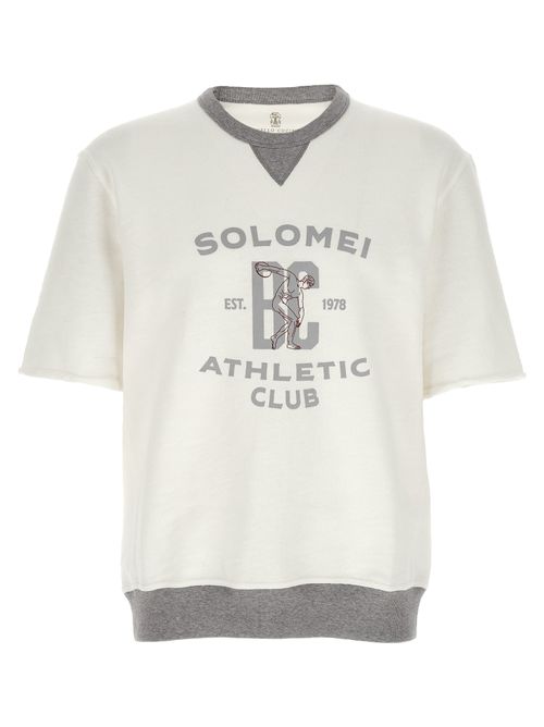Logo-Print Cotton-Linen Sweatshirt — White