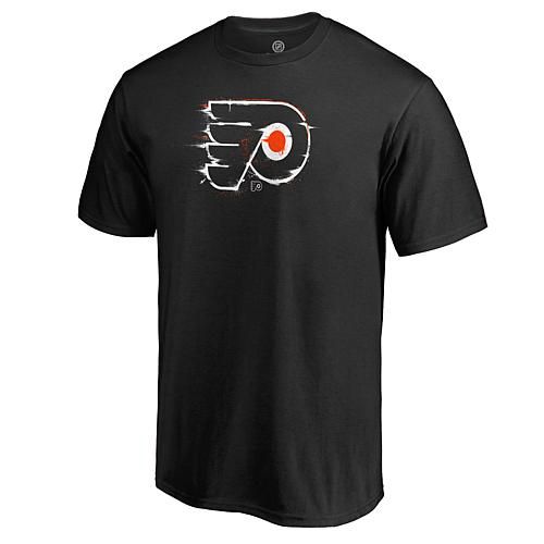 Men's Fanatics Black Philadelphia Flyers Splatter Logo T-Shirt - Size Large