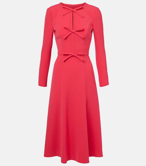 Bow-detail crêpe midi dress
