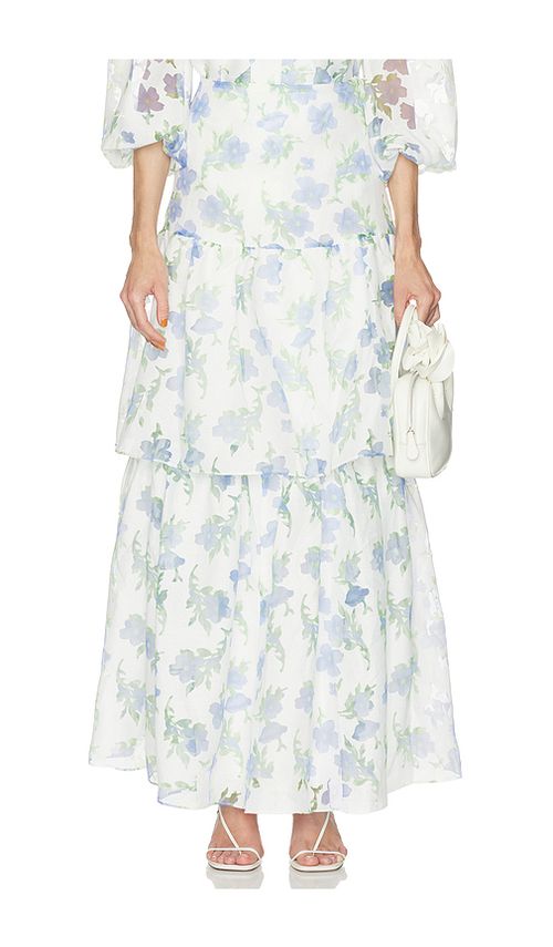 ELLIATT Cleo Skirt in Ivory,Blue. XS. Also in L, M