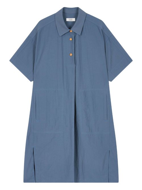 Button-down utility midi dress - DARK BLUE