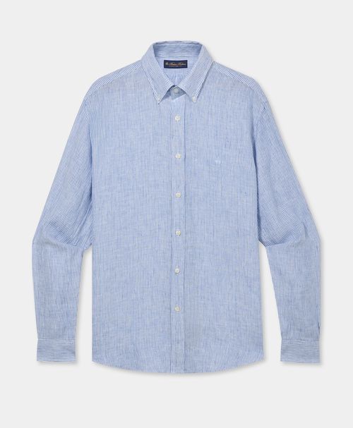 Regular Fit Linen Shirt With Button Down Collar