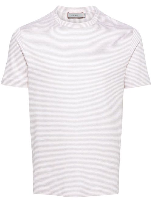 Striped crew-neck T-shirt - Neutrals