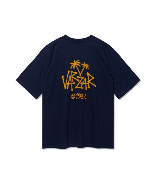 Palm Tree Logo Short Sleeve T-Shirt Navy 