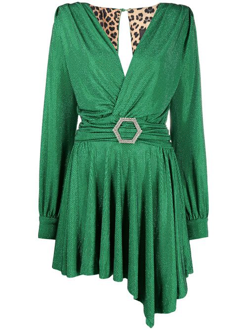 Artemis crystal embellished mini dress - Green