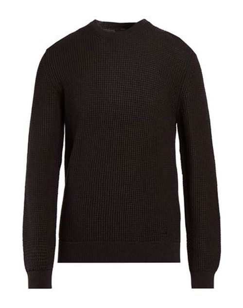 Man Sweater Dark brown Size L Cotton, Polyacrylic