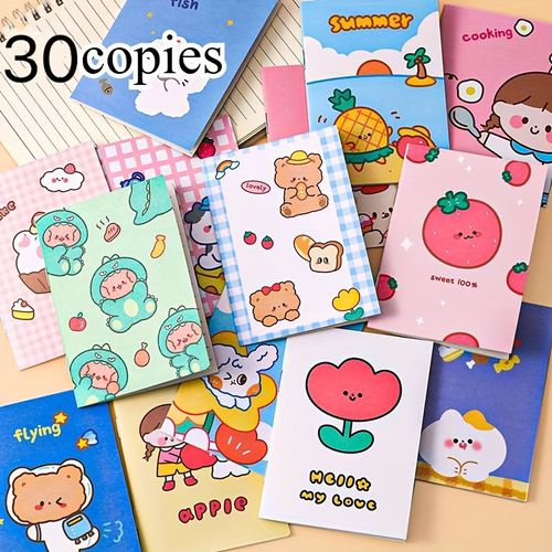 TEMU 30 Mini Pocket Notebooks, Cartoon Patterns, Minimalist Style, Student Rewards And Back-to-school Supplies, Classroom Gifts, Teacher To Student