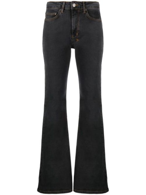 Flared-leg denim jeans