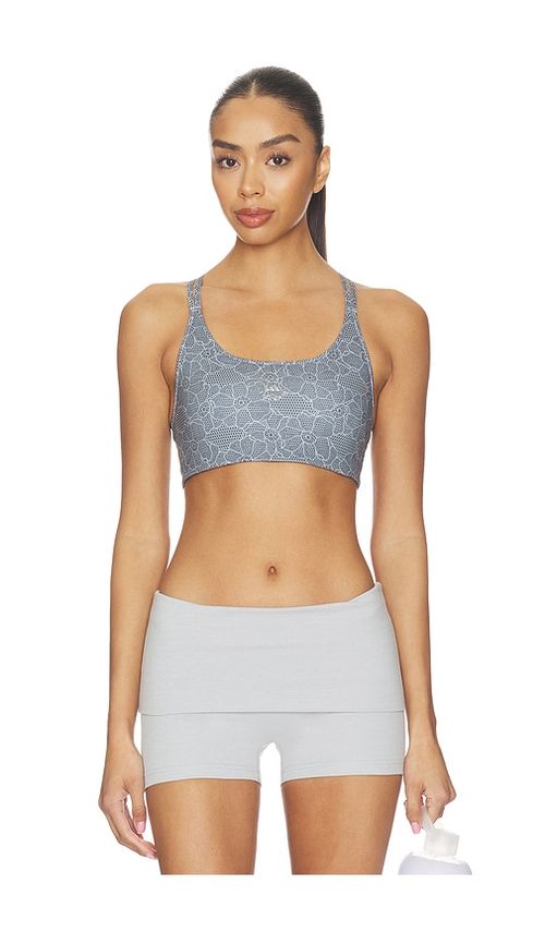 Adidas by Stella McCartney Running Printed Mini Crop Sports Bra in Grey. - M also in XS, L, XL/1X