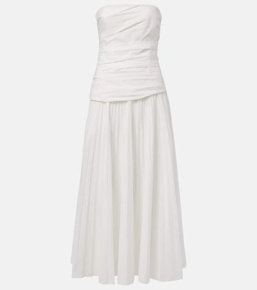 Arie strapless cotton-blend midi dress