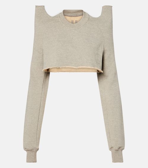 Cropped cotton-blend jersey sweatshirt