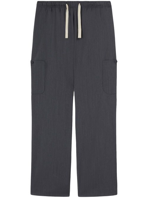 Monogram drawstring-waist trousers - Grey