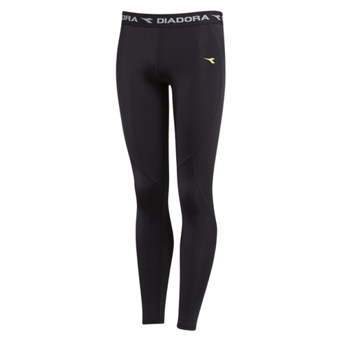 (14) Kids DIADORA Compression Tights Long Johns Running Junior Boys Thermal - Black