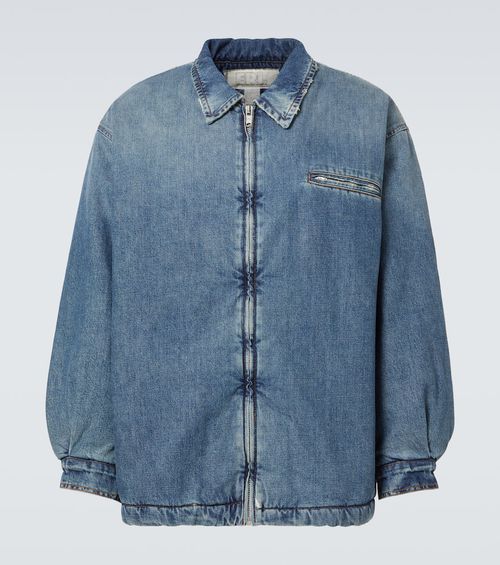 Faux shearling-lined denim jacket