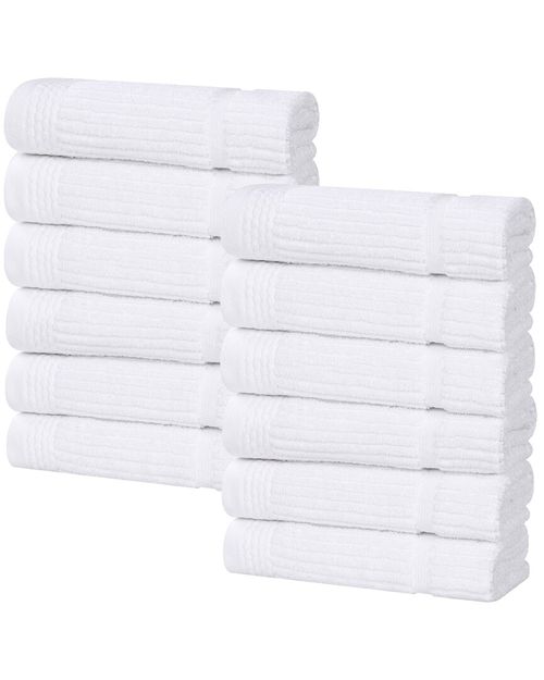 Superior Set of 12 Milo Smart Twist Cotton Medium Weight Solid Washcloths